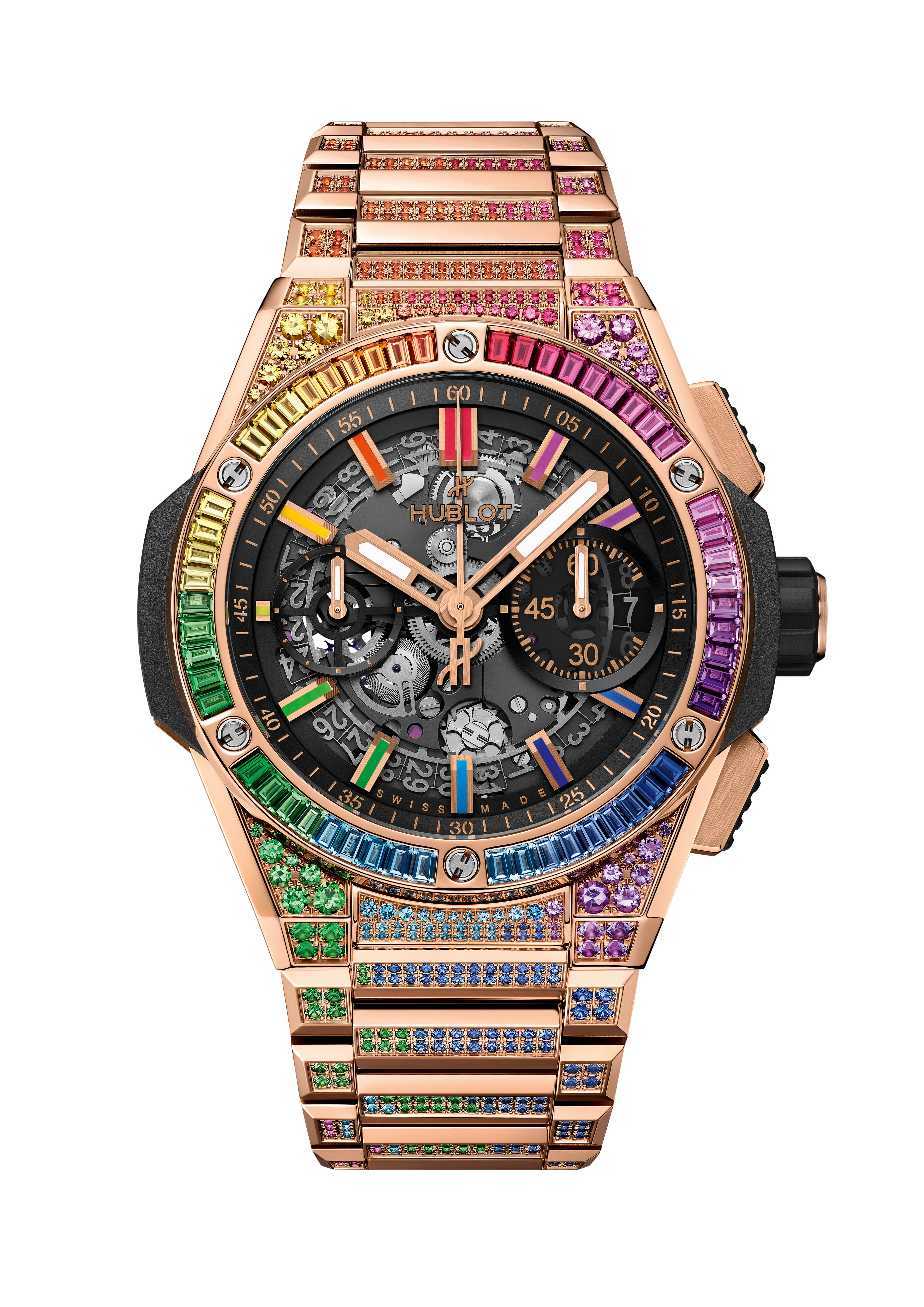 BIG BANG INTEGRATED TIME ONLY KING GOLD RAINBOW 42MM