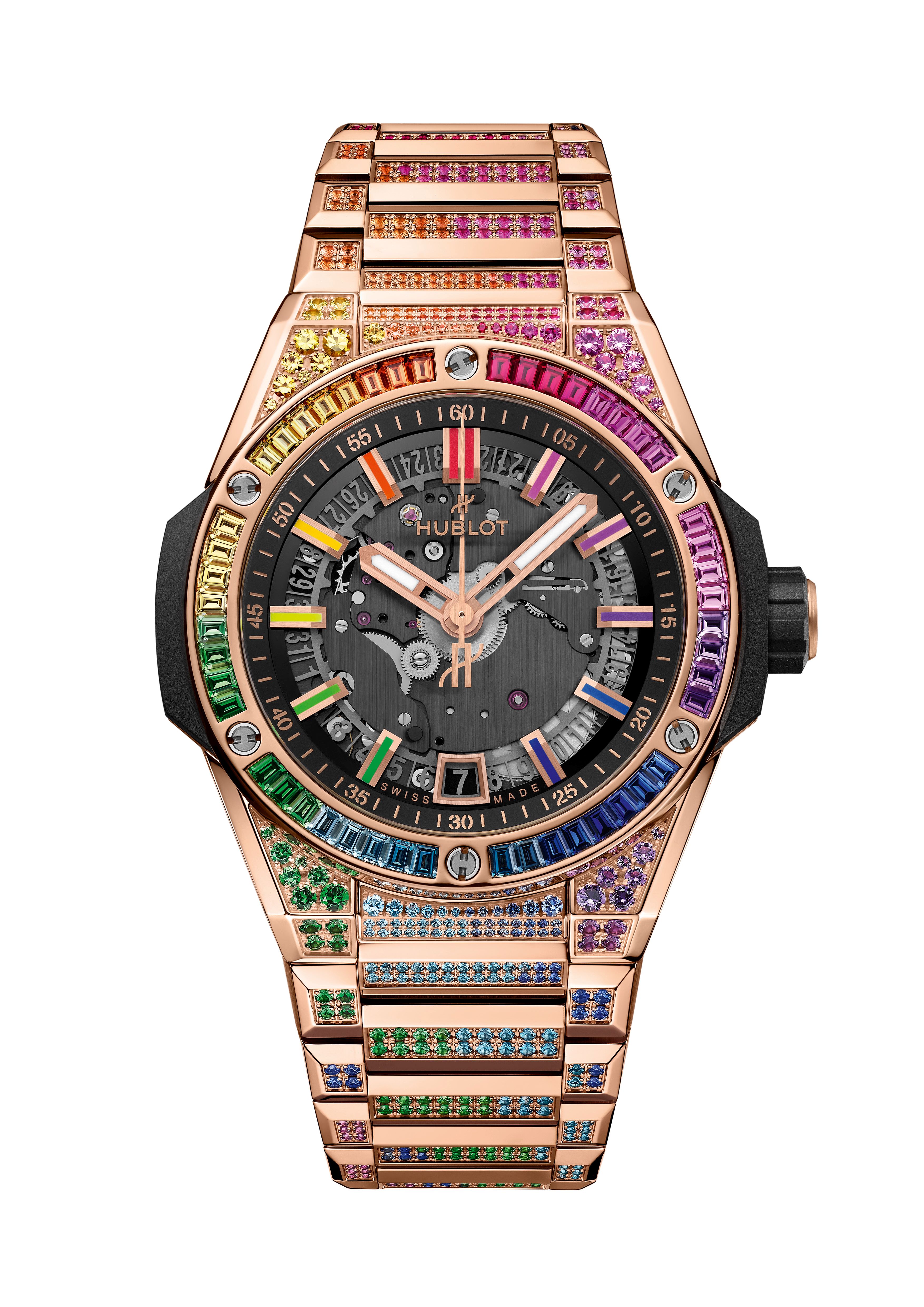 BIG BANG INTEGRATED TIME ONLY KING GOLD RAINBOW 40MM