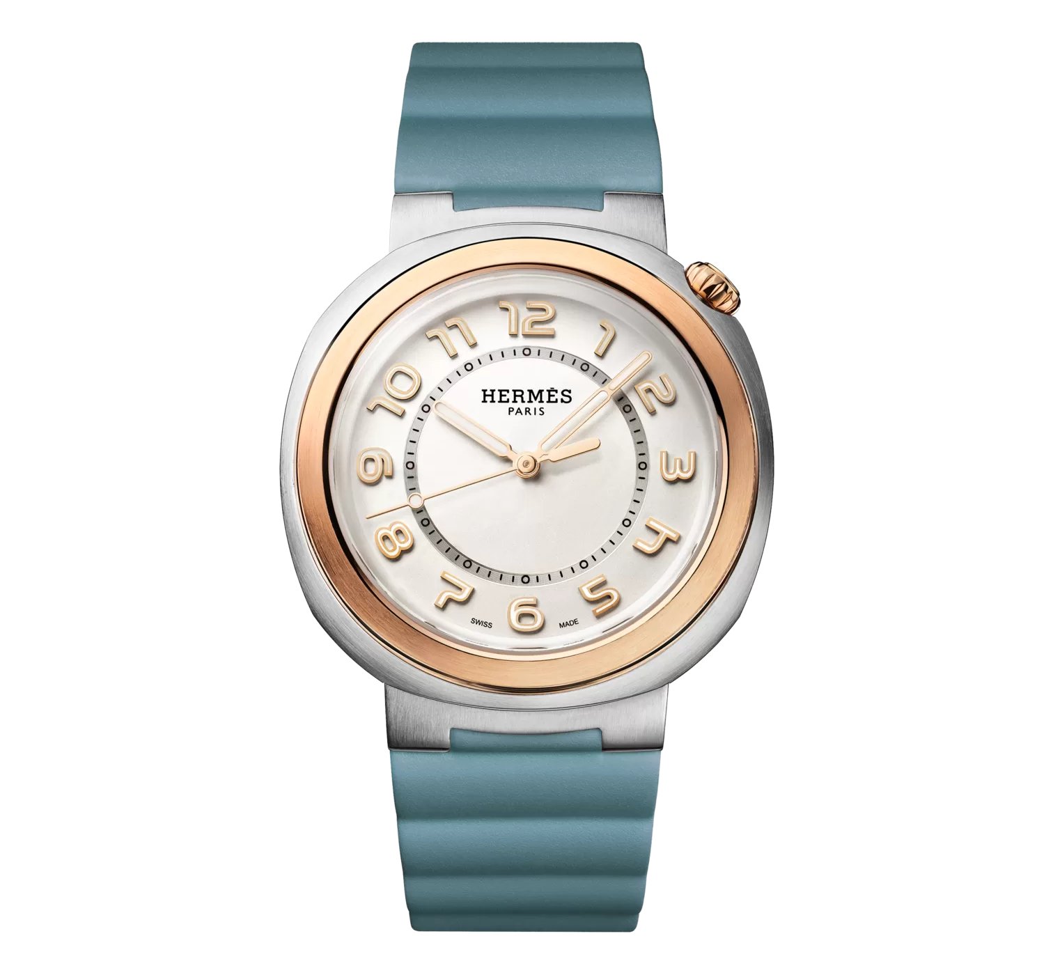 HERMES CUT STEEL AND ROSE GOLD