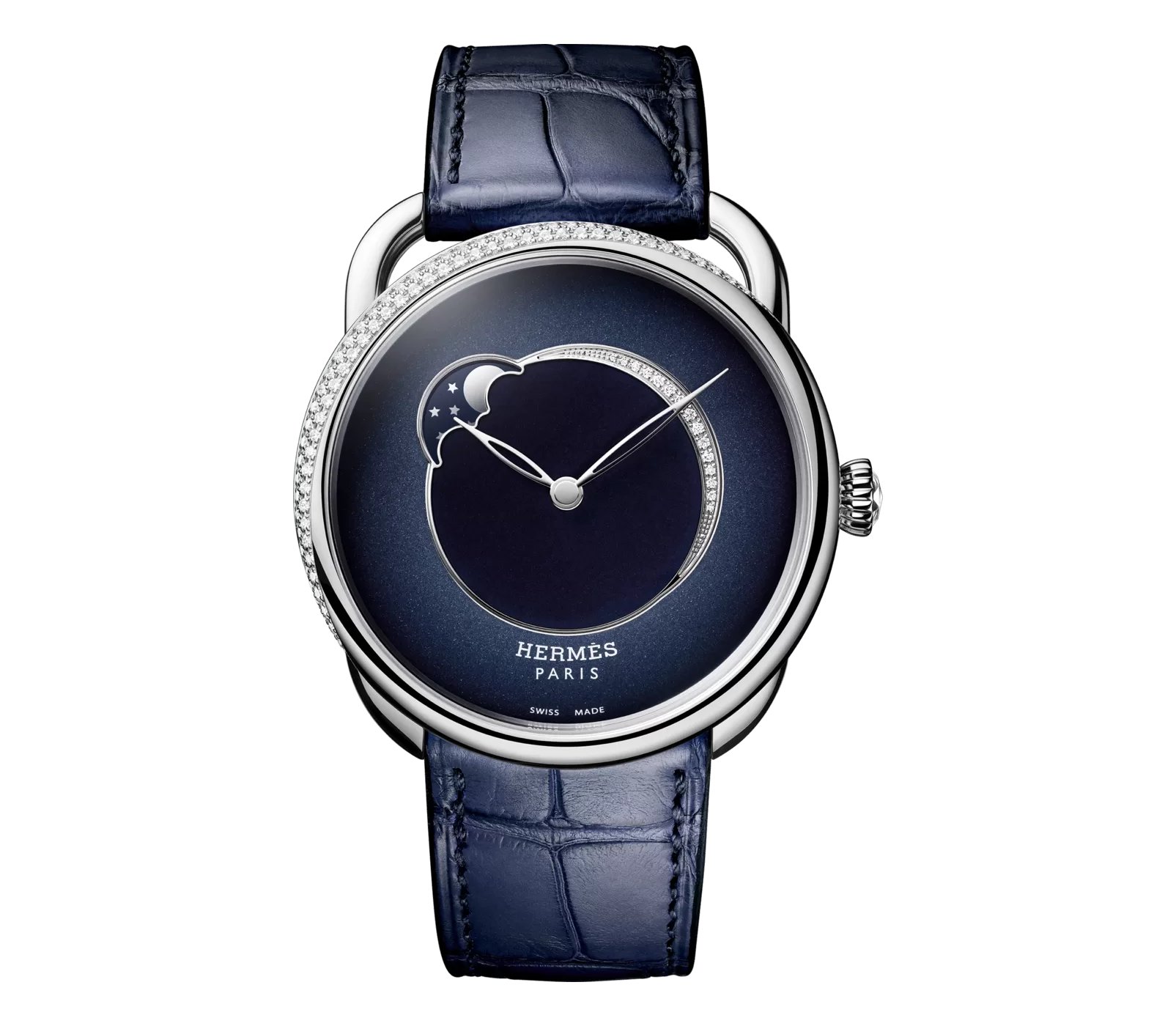 ARCEAU PETIT LUNE – STEEL GEMSET ECLIPSE – BLUE LAQUERED