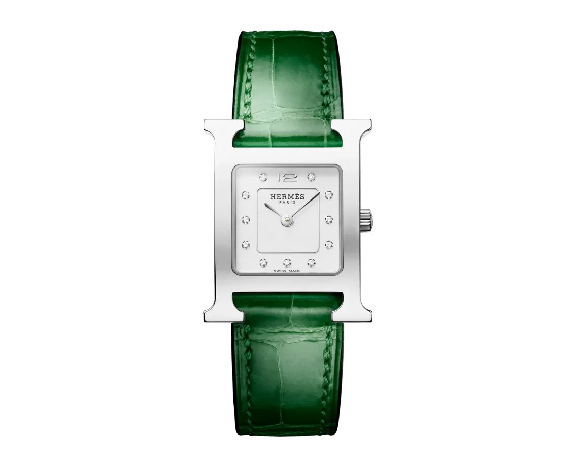H WATCH S STEEL GEMSET DIAL