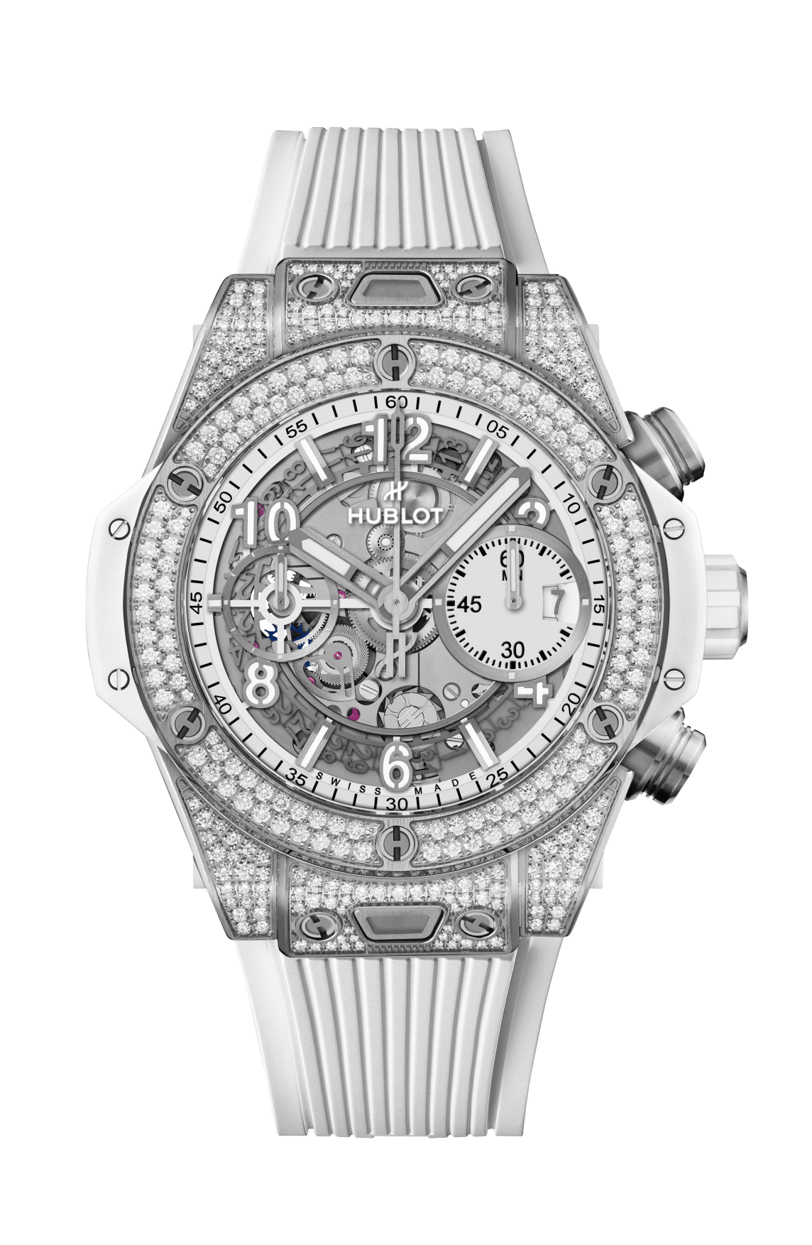 Big Bang Unico Titanium White Pavé