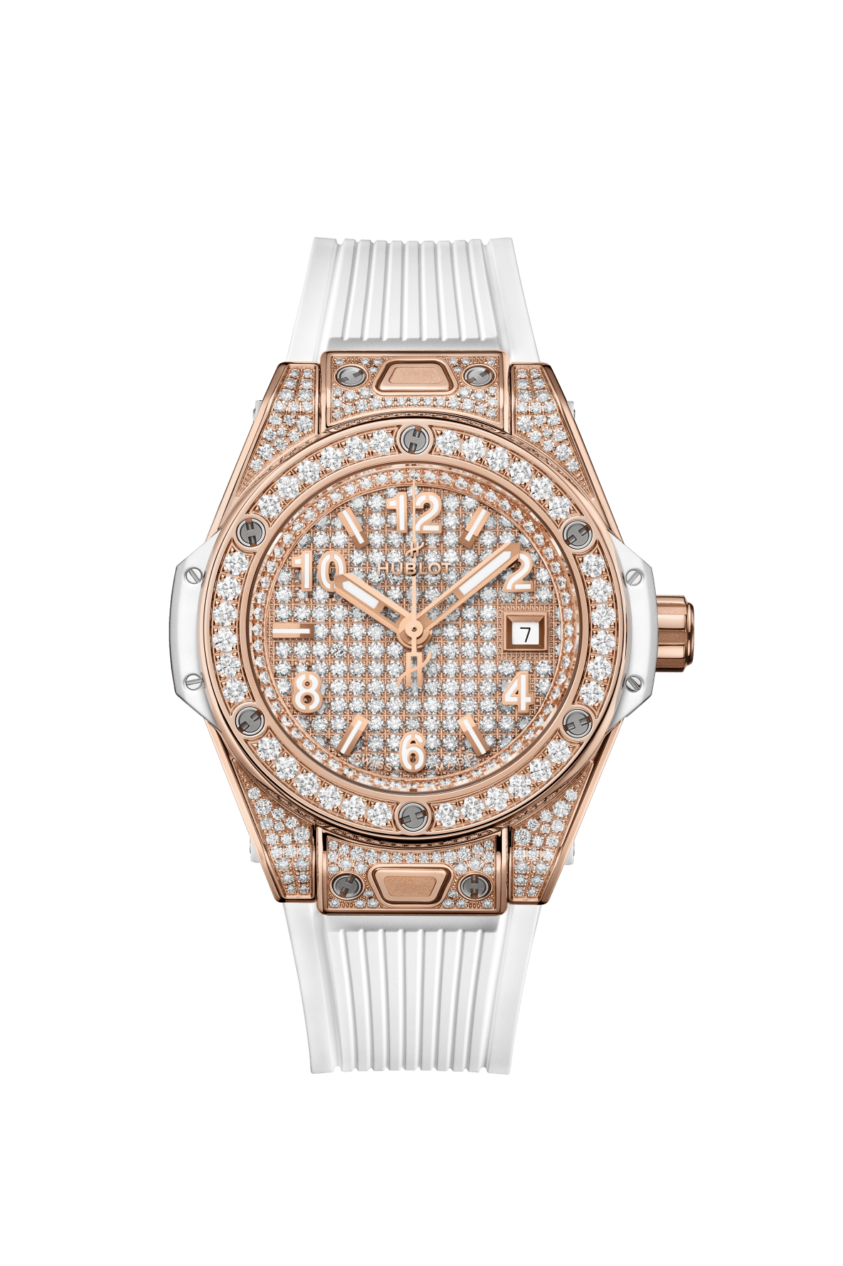 Big Bang One Click King Gold White Full Pavé