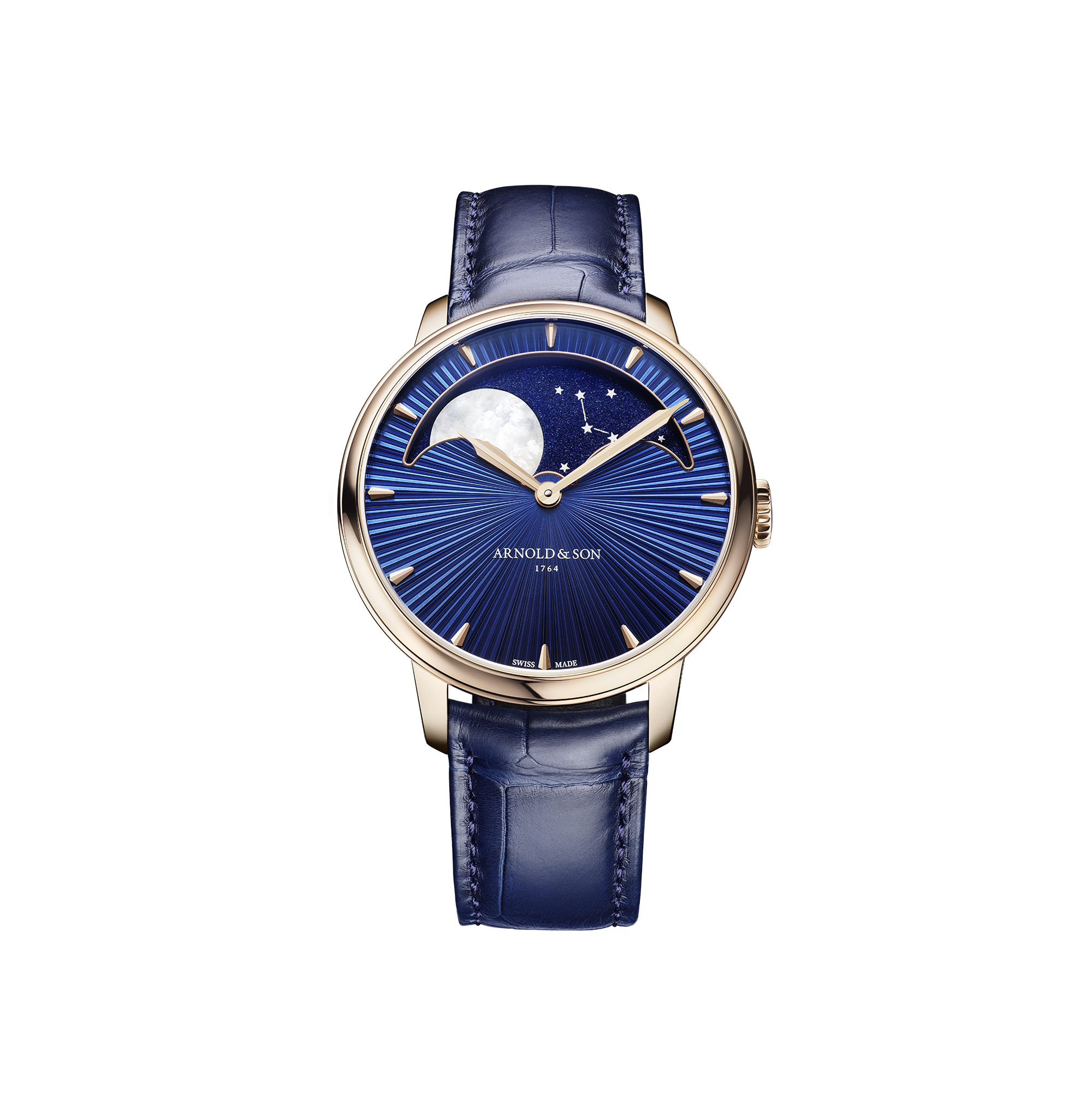 PERPETUAL MOON 41.5 GOLD – BLUE STELLAR RAYS