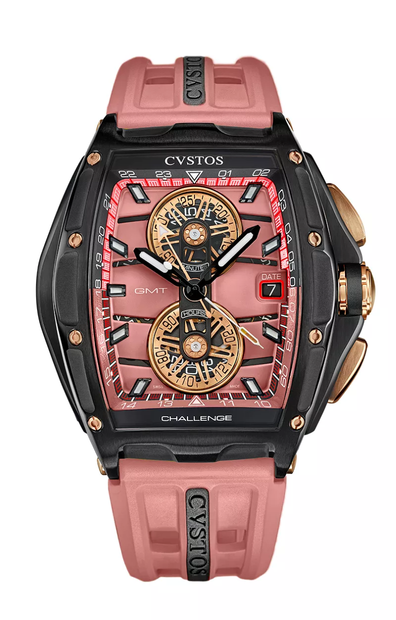 CHRONO GMT BLACK STEEL/SALMON