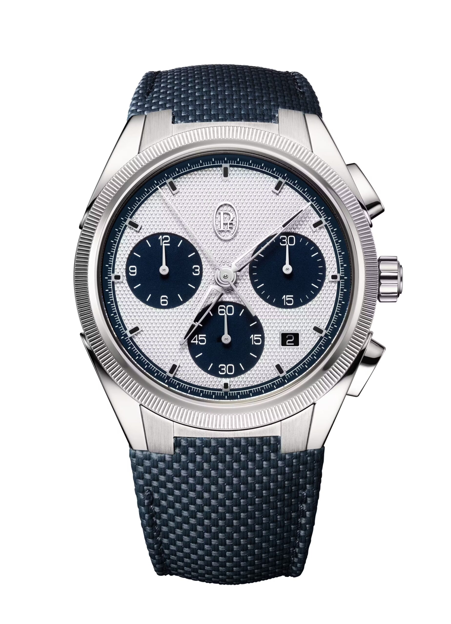 TONDA PF SPORT CHRONOGRAPH <br> STEEL SILVER MILANO BLUE